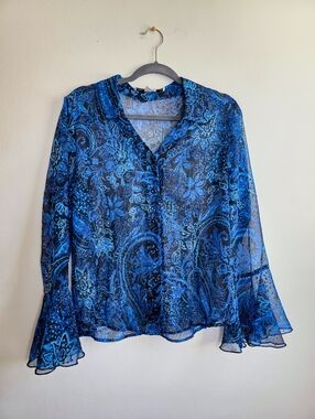 Vintage Y2K Gloria Lance Sheer Glitter Top